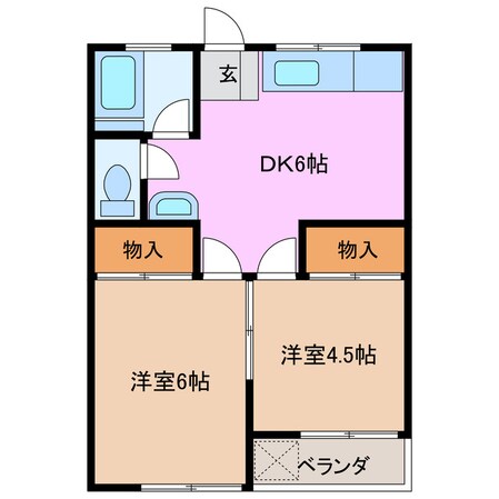 近鉄四日市駅 徒歩9分 6階の物件間取画像